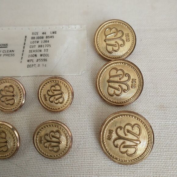 Brooks Brothers 1818 Replacement Buttons Gold Tone Waterbury "B" Monogram 10x - Picture 3 of 9